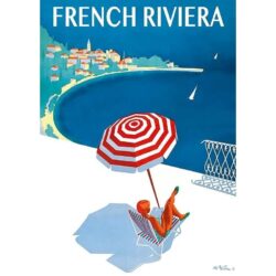 vintage plakat der franzosischen riviera