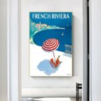 vintage plakat der franzosischen riviera