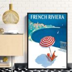 vintage plakat der franzosischen riviera