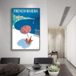 vintage plakat der franzosischen riviera