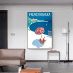 vintage plakat der franzosischen riviera