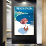 vintage plakat der franzosischen riviera