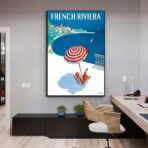 vintage plakat der franzosischen riviera