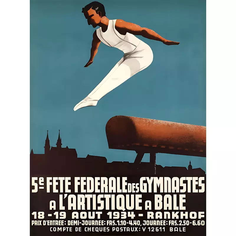 vintage gymnastik poster vintage gymnastik poster