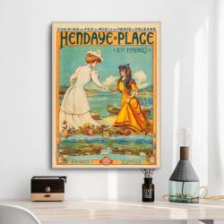 vintage poster hendaye 1