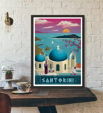 vintage poster santorini 1