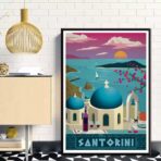 vintage poster santorini 1