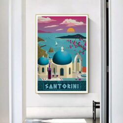 vintage poster santorini 1
