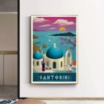 vintage poster santorini 1