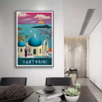 vintage poster santorini 1