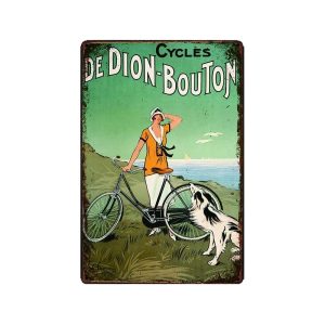 metallplatte vintage cycles de dion knopf