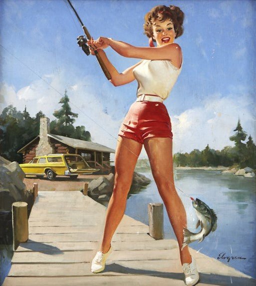 gil elvgren pin-up-art gil elvgren girl fishing