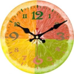 obst deko uhr