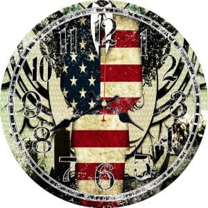 uhr mit amerikanischer flagge