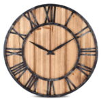 industrieuhr holz und metall