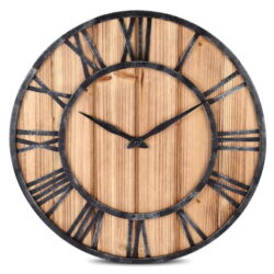 industrieuhr holz und metall