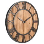 industrieuhr holz und metall