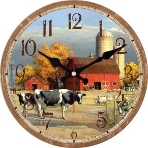 bauernhof tiere wanduhr