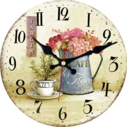 wanduhr mit blumen