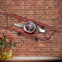 vintage flugzeug wanduhr