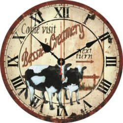 wanduhr kuh muster