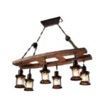 industrie kronleuchter holz und eisen