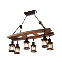industrie kronleuchter holz und eisen