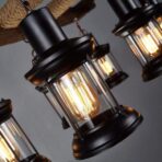 industrie kronleuchter holz und eisen