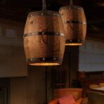 kronleuchter fass holz