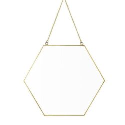 sechseckiger goldener spiegel