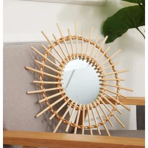 vintage rattan spiegel