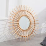 vintage rattan spiegel
