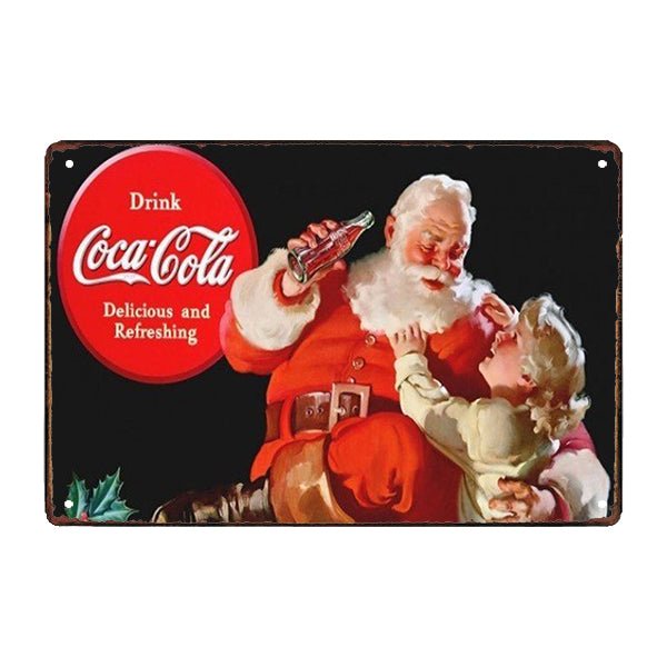 vintage metallteller santa coca cola enkelin vintage metallteller santa coca cola enkelin