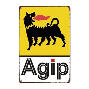 metallplatte vintage agip