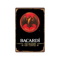 plakette metall vintage bacardi 150 jahre
