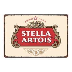 emaillierte platte stella artois