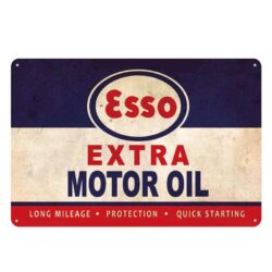 vintage metal plate esso motorol