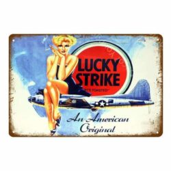 vintage metallplatte lucky strike