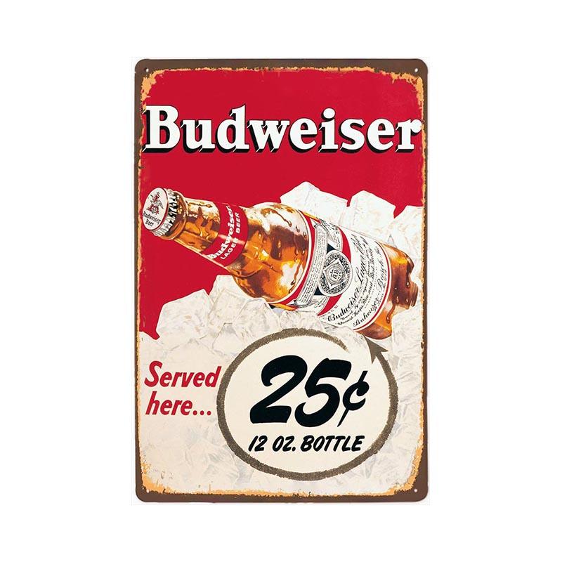 vintage budweiser metallplatte vintage budweiser metallplatte