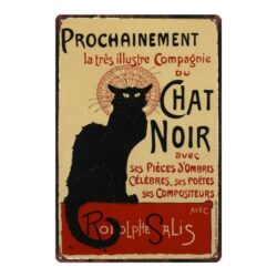 black cat metallplatte