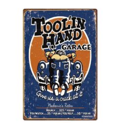 metallplatten deko garage