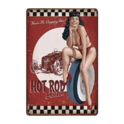metall deko pin up plakette