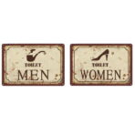 metall deko wc plakette