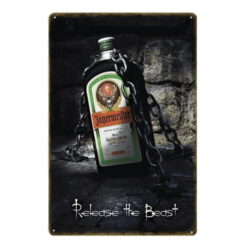 vintage jagermeister metallplatte