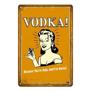 alkohol werbe metallplatte