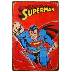 vintage superman metallplatte