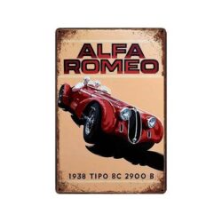 vintage alfa romeo metallplatte