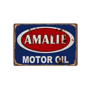 vintage amalie metallplatte