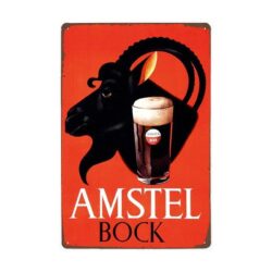 vintage metallplatte amstel bock