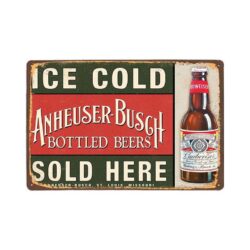 vintage metallplatte anheuser busch